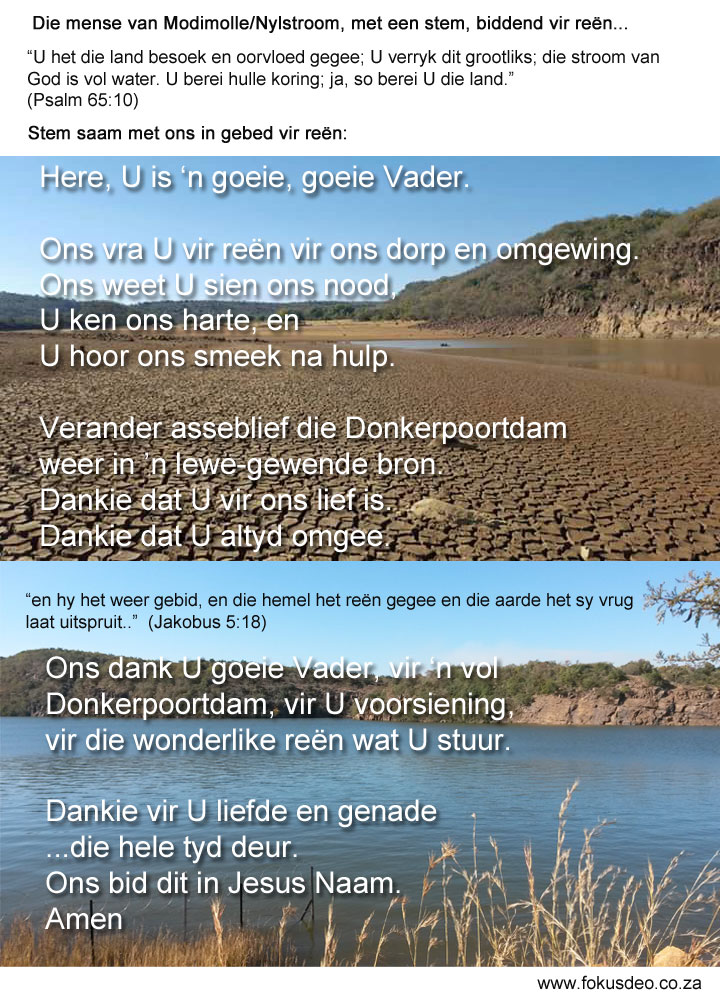 Ons bid vir reën – Pray with us for rain | Fokus Deo